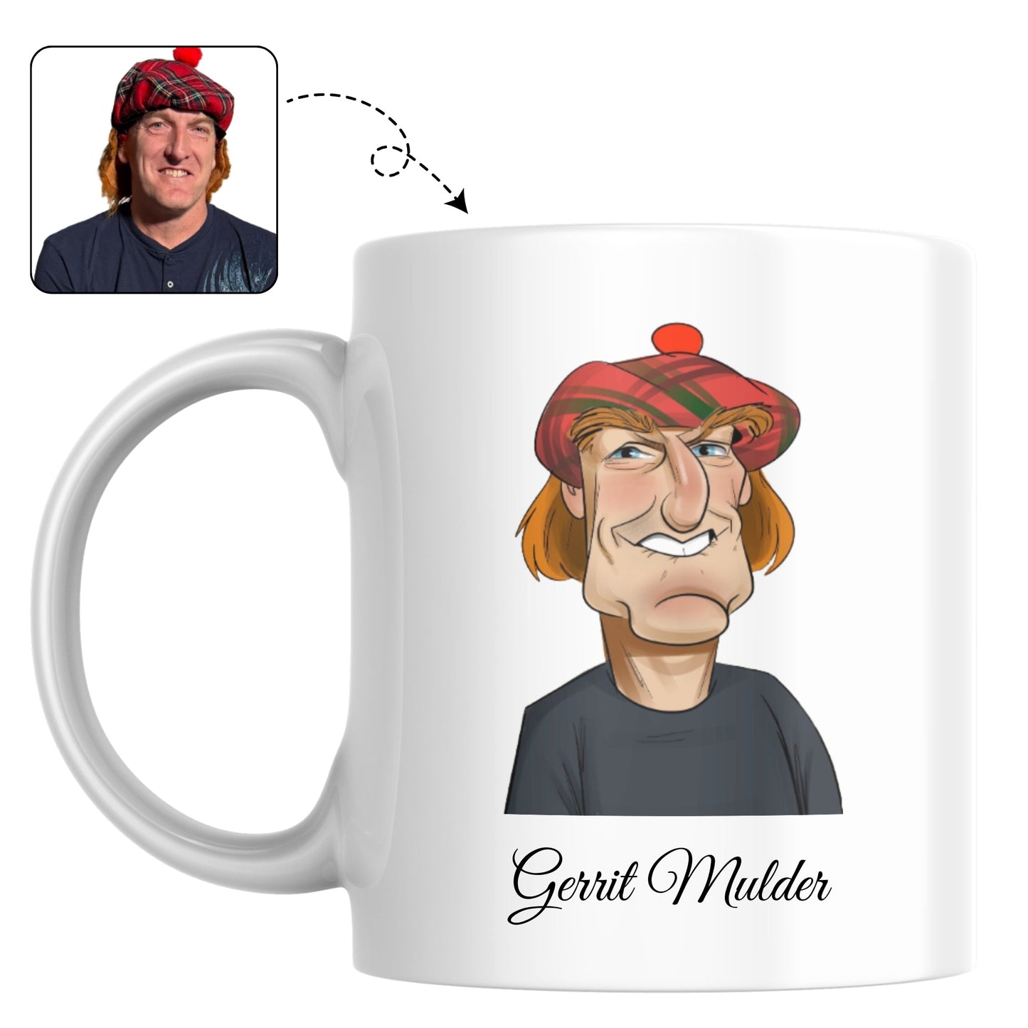 Handgetekende karikatuur van een muzikant | Muzikaal cadeau