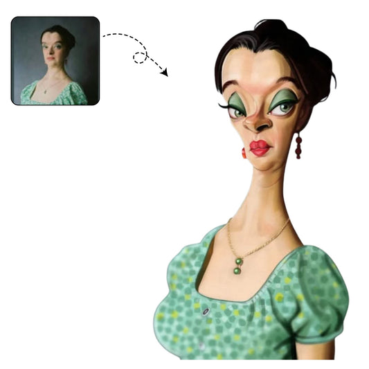 Hartverwarmende, handgetekende karikatuur van een moeder, een persoonlijk cadeau om haar te laten zien hoe speciaal ze is.